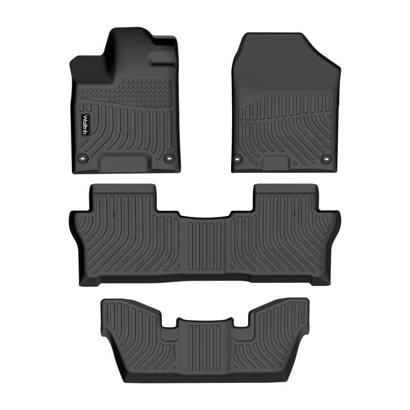 Wailtnb Floor Mats Custom for Honda Pilot 7 Passenger 20162022 All Weather NonSlip Durable Heavy Duty Floor Liners for Honda Pilot 20162022Only Captain Seat  7 Seat Black Accessories for Pilot